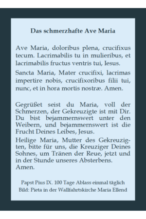 Gebetsbildchen – Das schmerzhafte Ave Maria