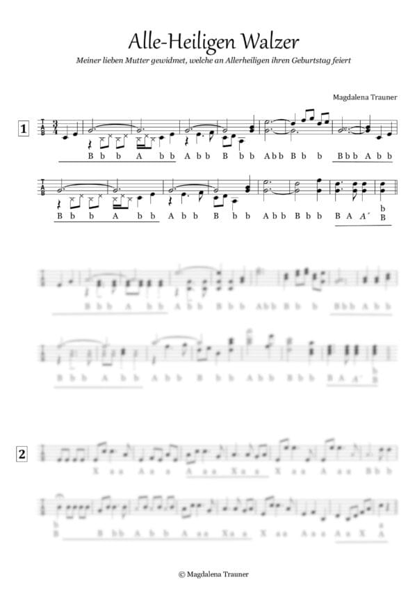 Alle-Heiligen Walzer -- Harmonika Griffschrift – Bild 2