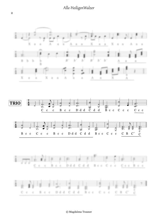 Alle-Heiligen Walzer -- Harmonika Griffschrift – Bild 3