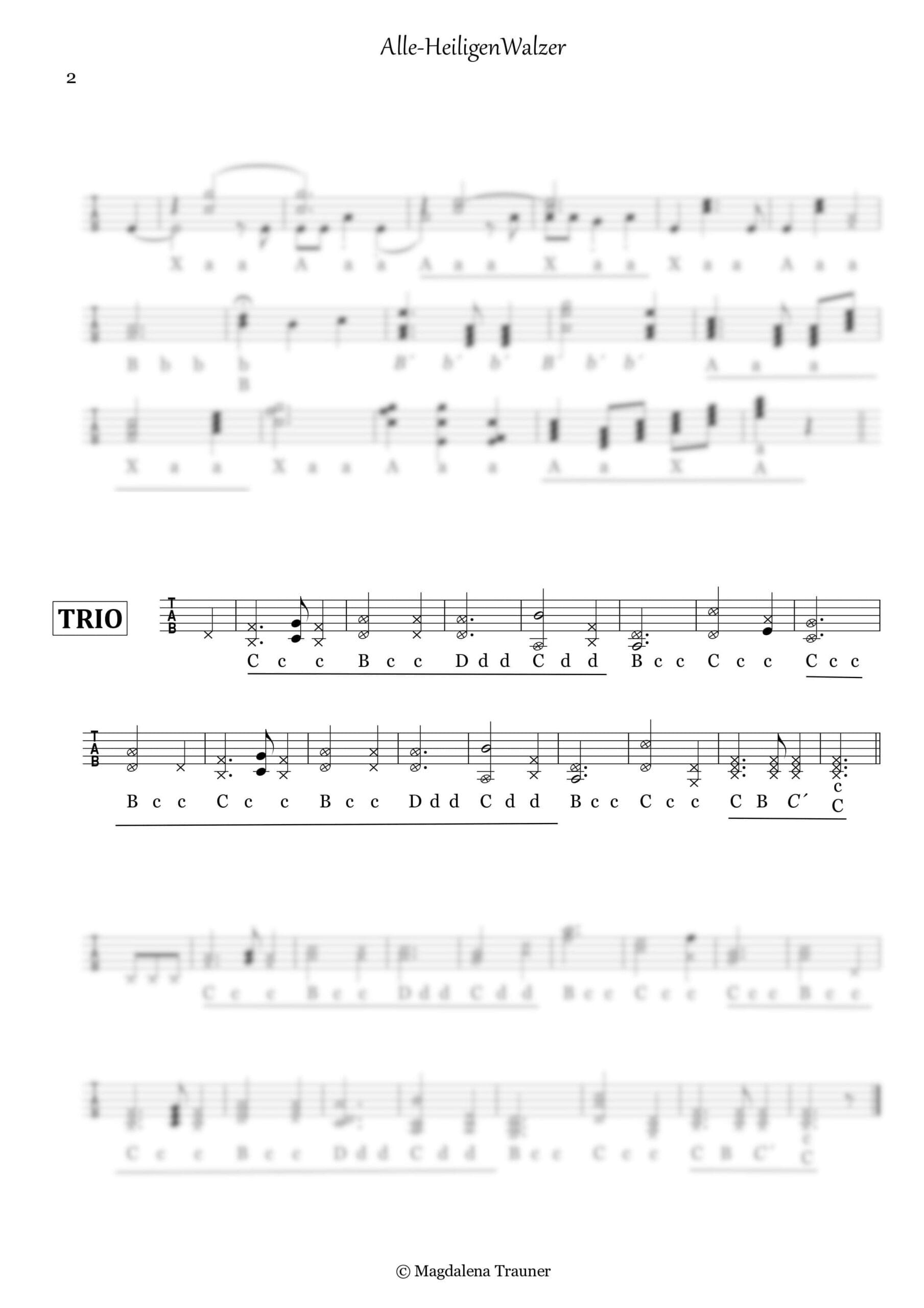 Alle-Heiligen Walzer -- Harmonika Griffschrift – Bild 3