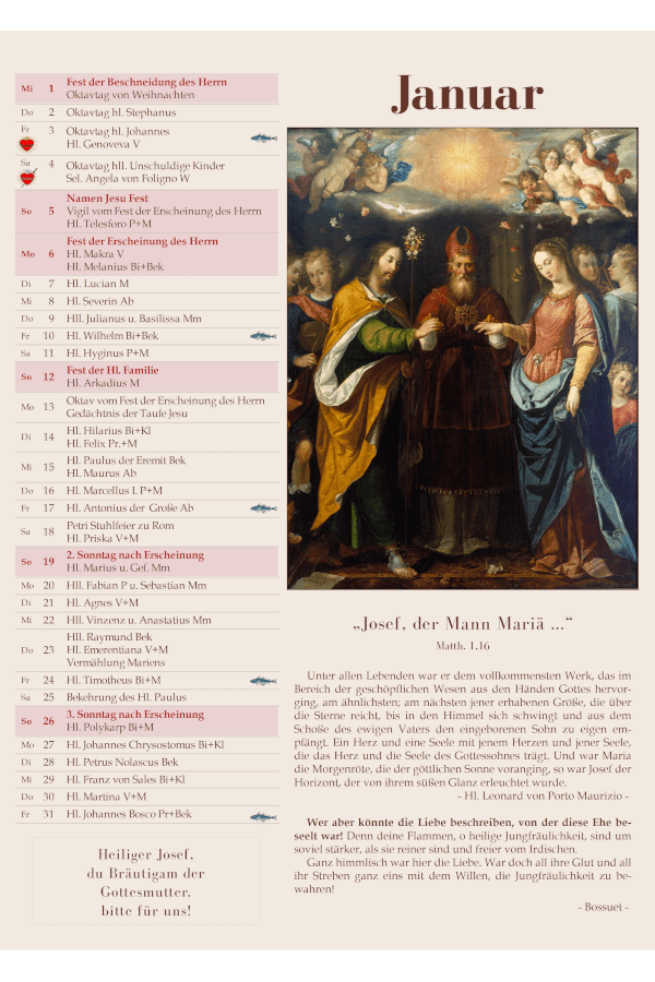 Wandkalender 2025 - Hl. Josef – Bild 2