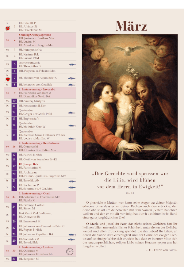 Wandkalender 2025 - Hl. Josef – Bild 3